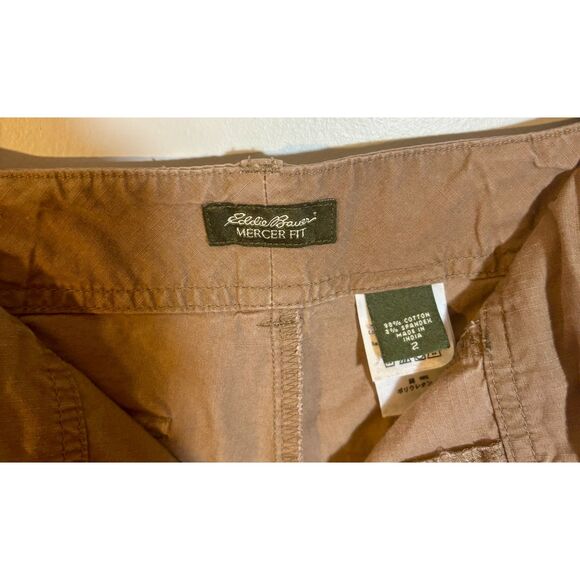 Eddie Bauer Mercer‑Fit Women’s Cargo Shorts Brown Size 2 – EUC - Picture 4 of 4